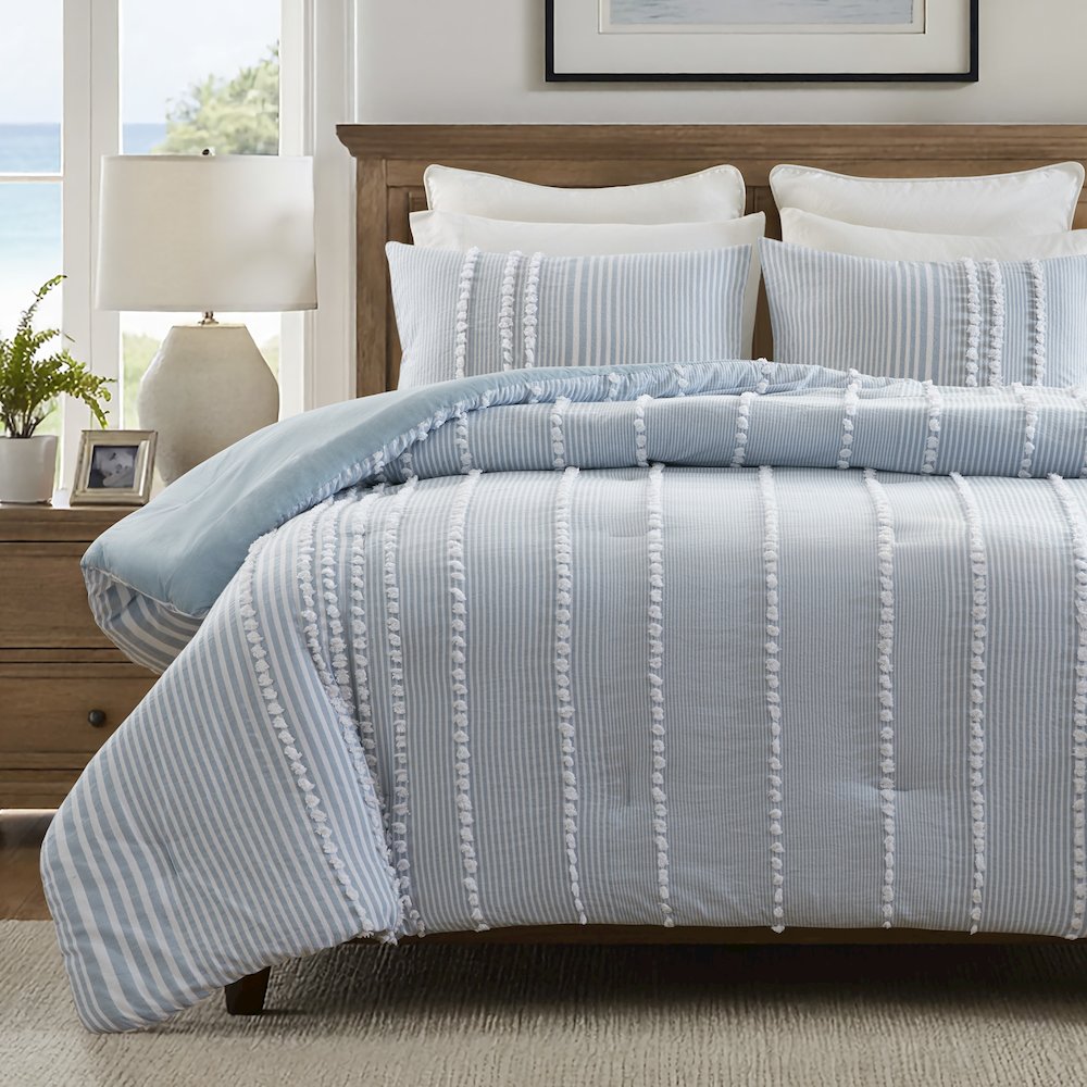 Anslee 3 Piece Cotton Yarn Dyed Comforter Set. Picture 1