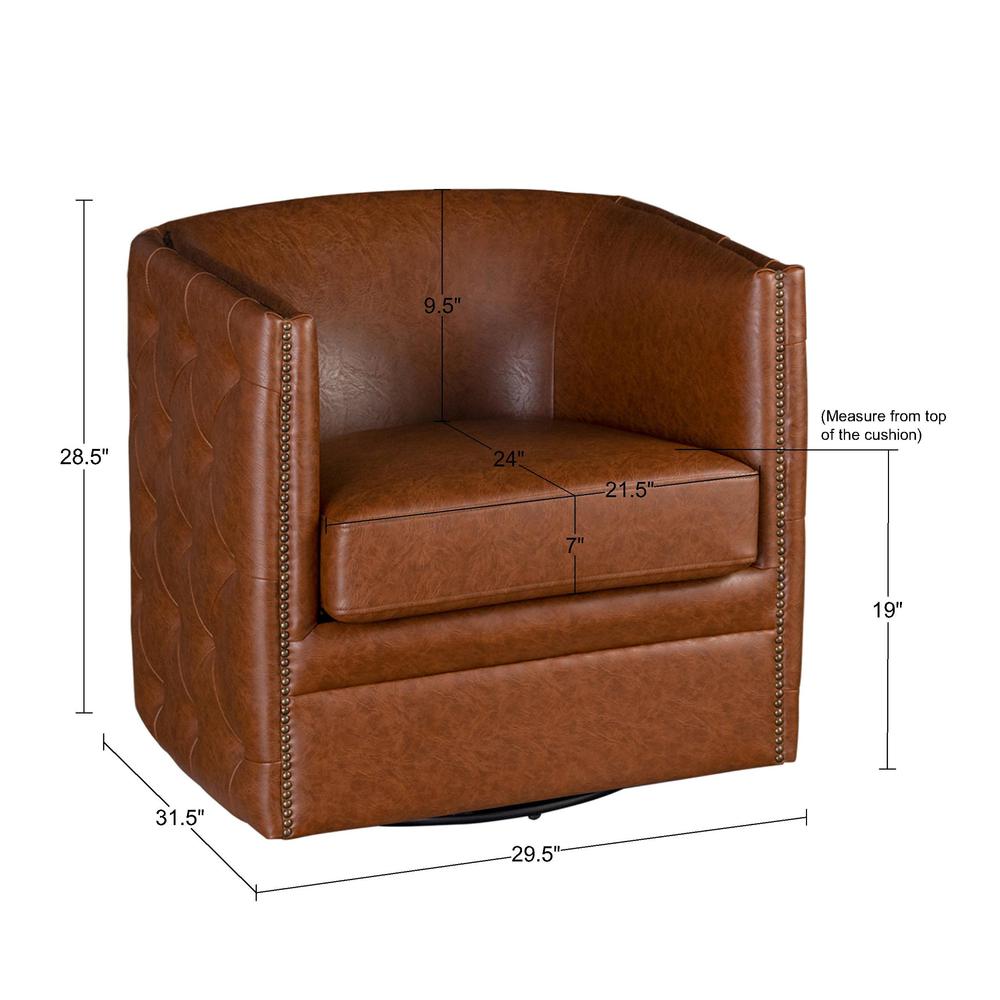 Tufted Barrel Swivel Chair. Picture 3