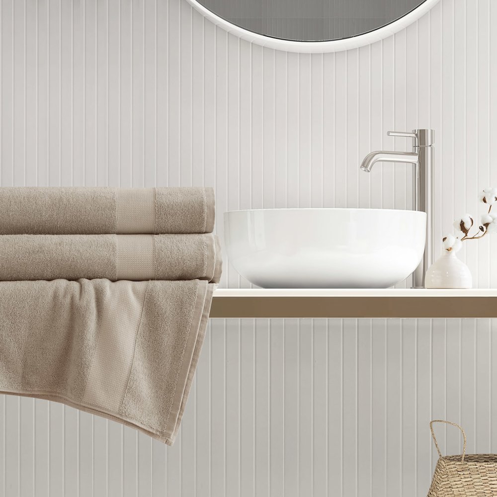 500GSM Plush 2pc XL Towel Set, Beige color. Picture 1
