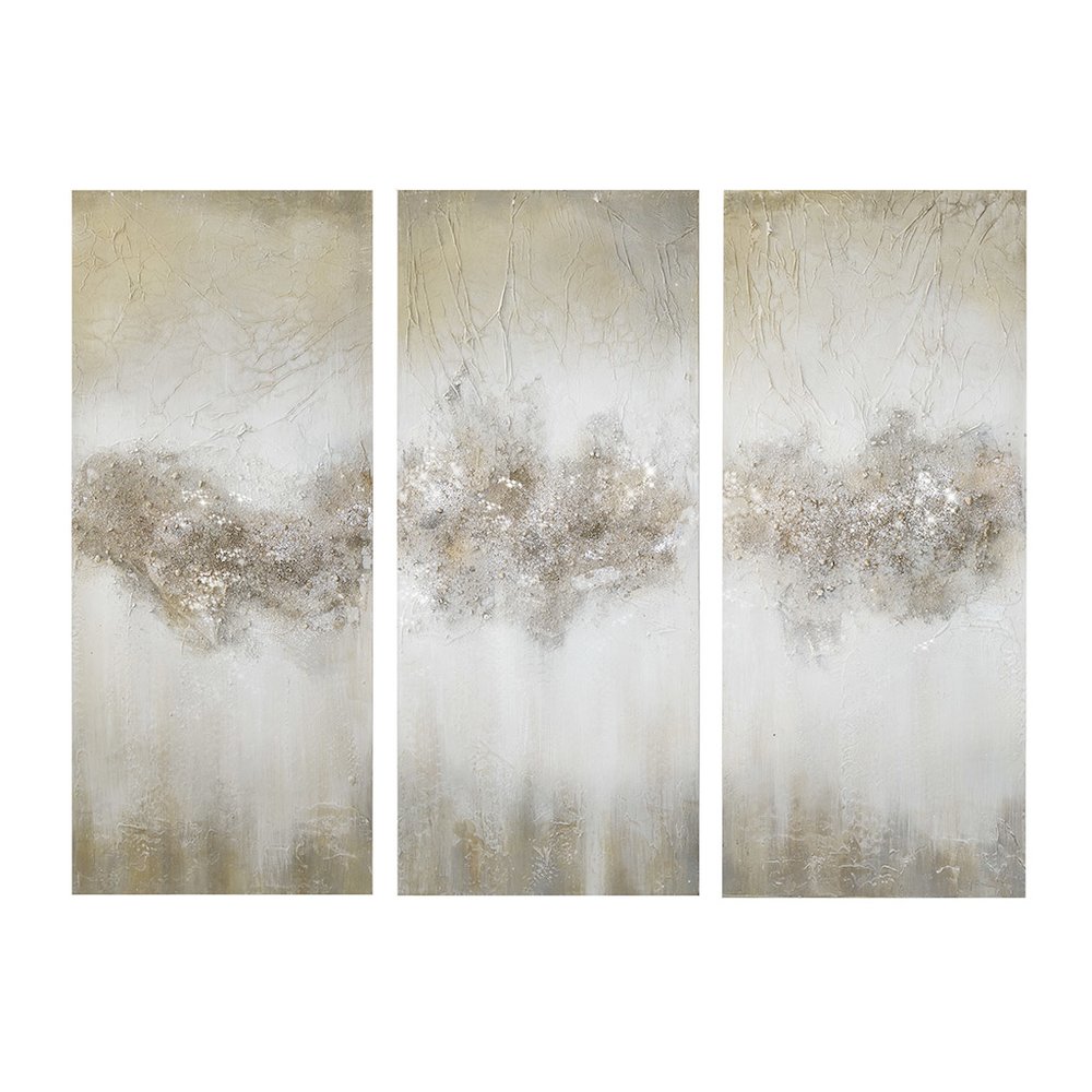 Heavily Embellished 3-piece Canvas Wall Art Set. Picture 4
