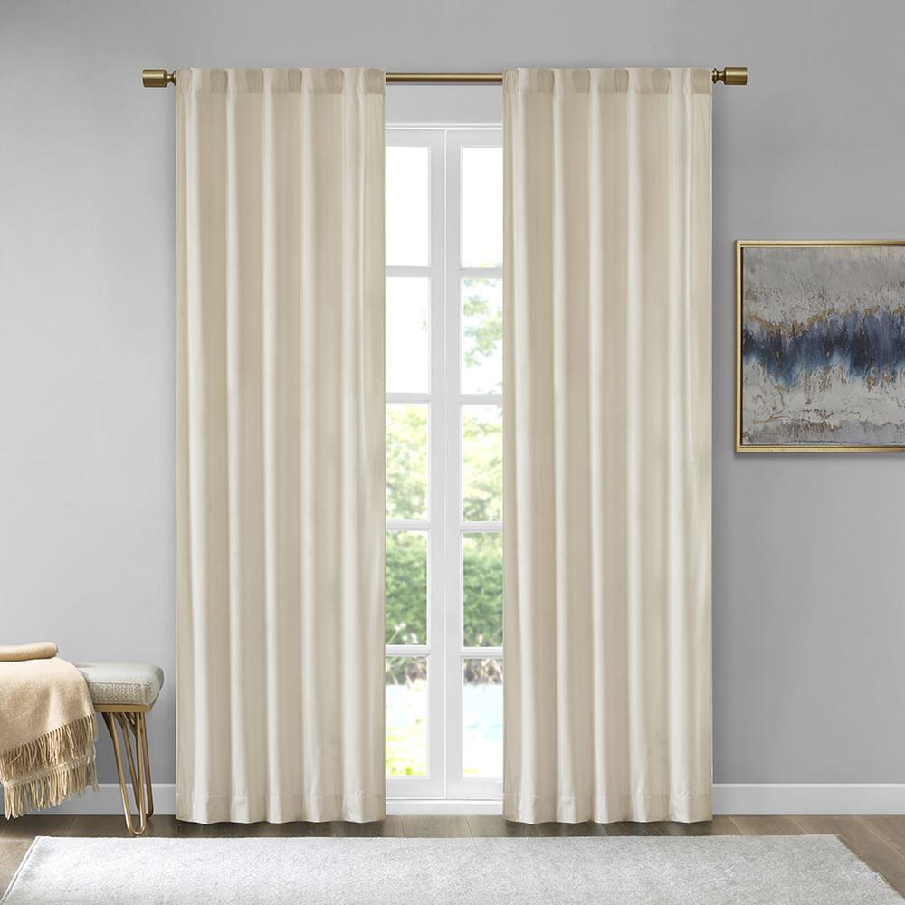 Metallic Printed Poly Velvet Rod Pocket/Back Tab Window Panel Pair. Picture 4