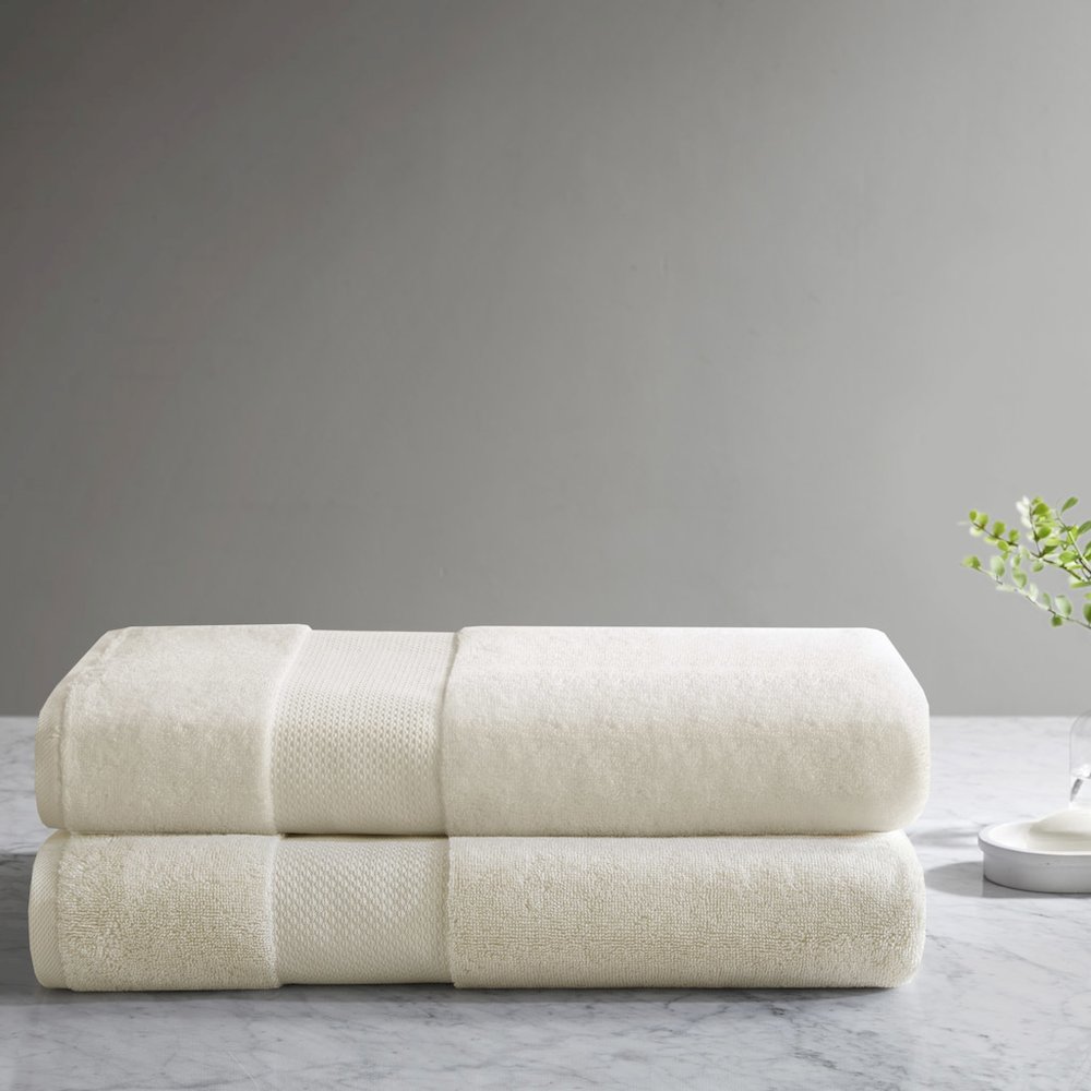 100% Cotton Bath Sheet 2 Piece Set in Natural Color. Picture 5