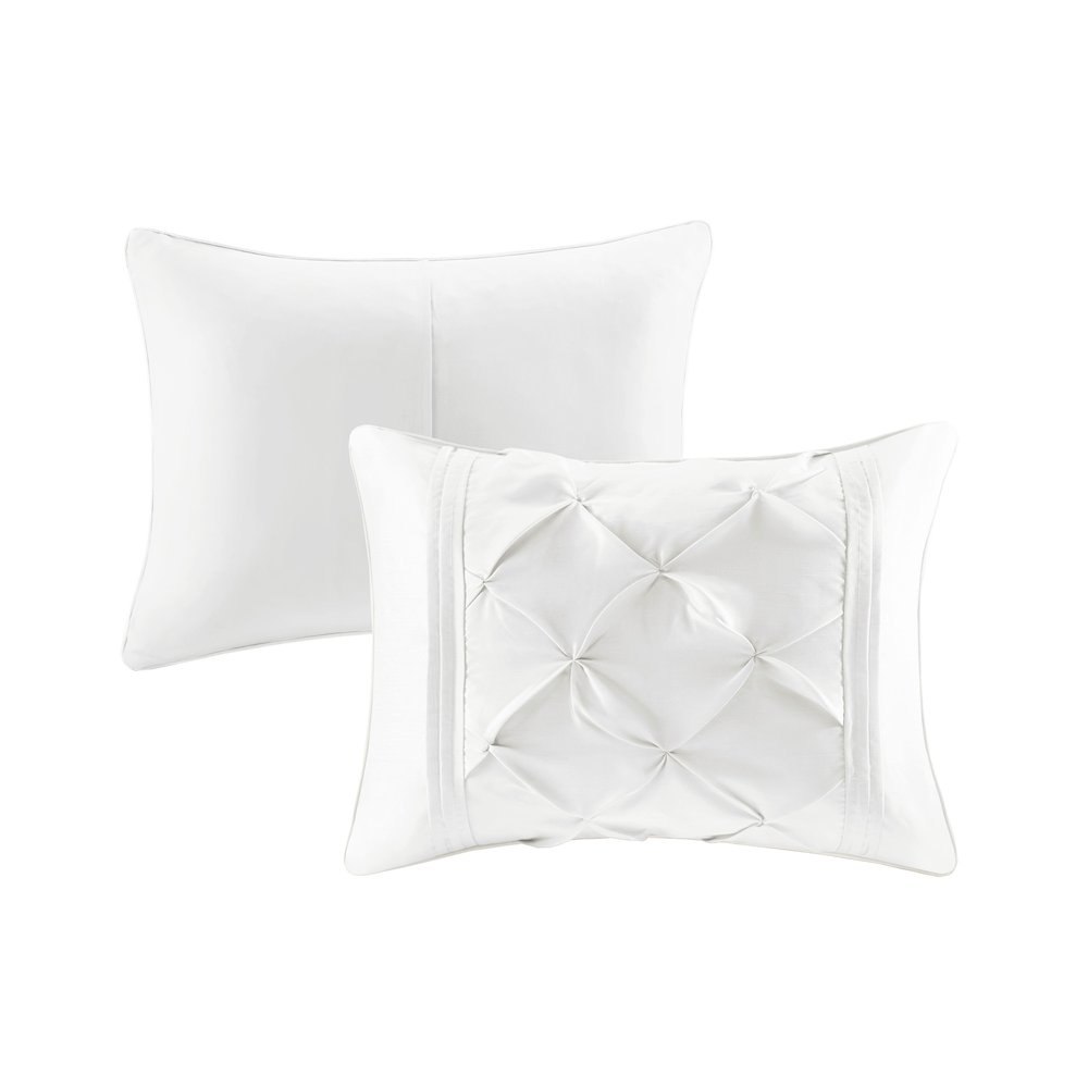 Laurel 100% Polyester Pieced Pleated 7pcs Tufted Comforter Set. Picture 2