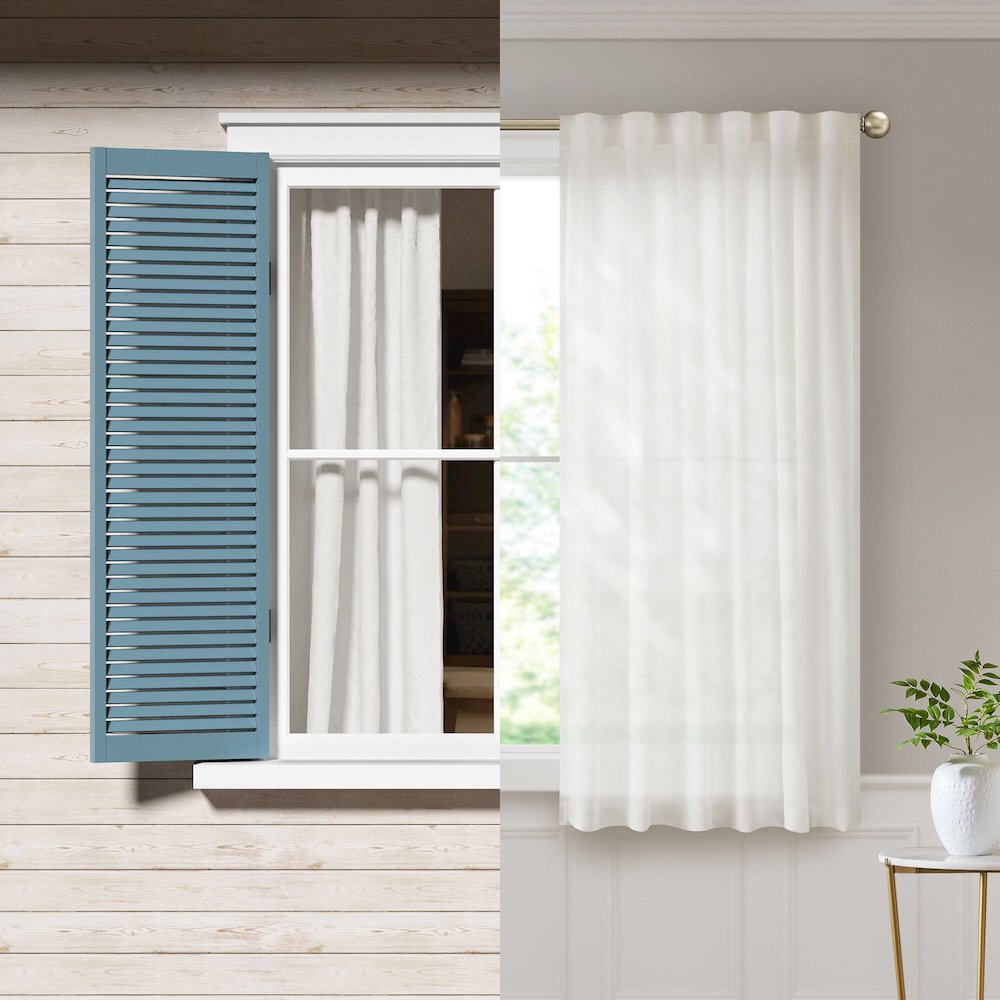Rod Pocket with Back Tab Privacy Curtain Pair. Picture 4