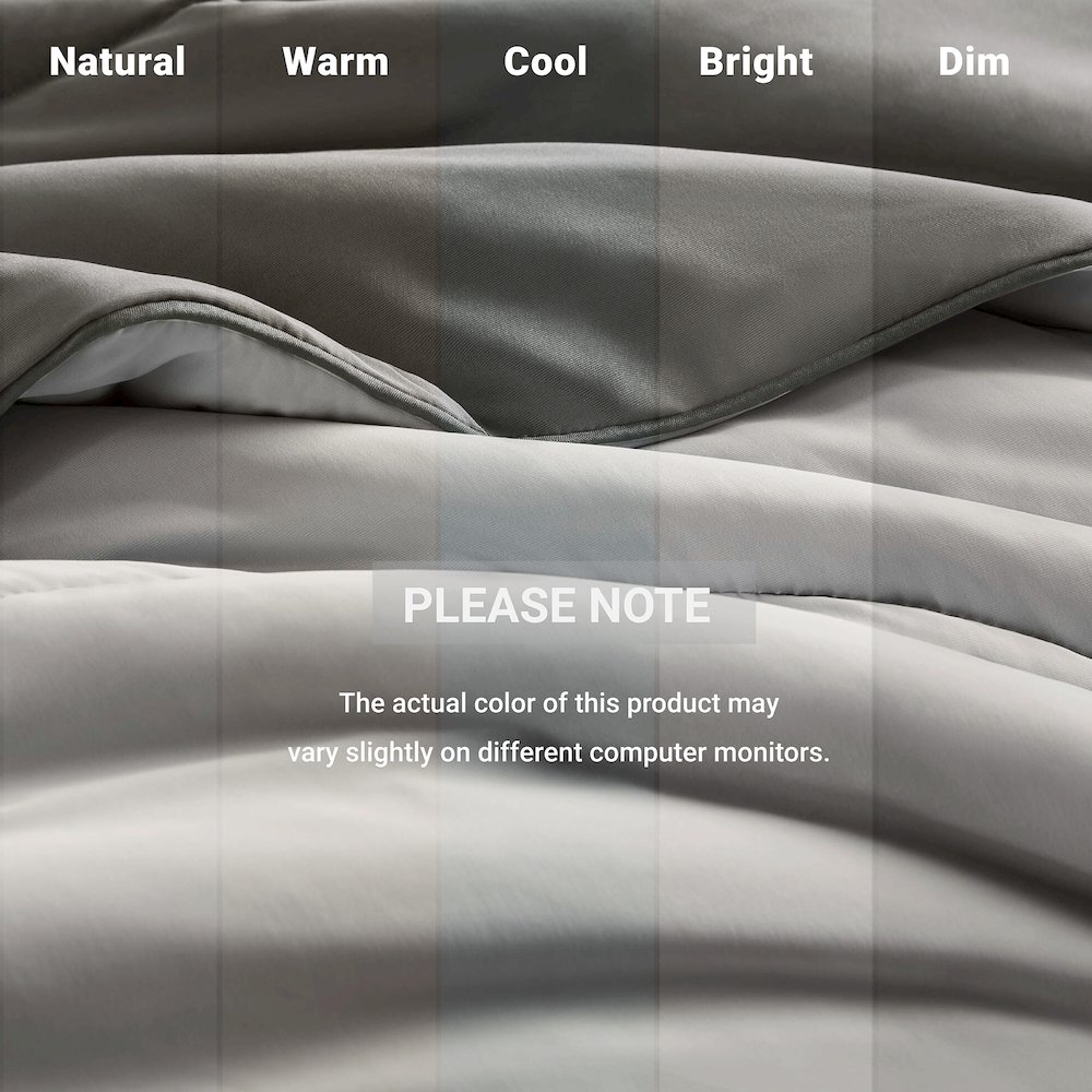 Reversible Tencel Comforter Blanket, Gray color. Picture 4