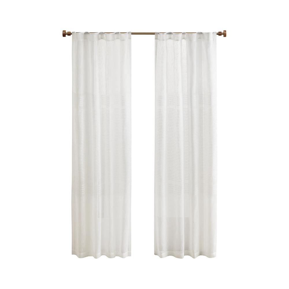 Yarn Dye Sheer Curtain Panel Pair. Picture 2