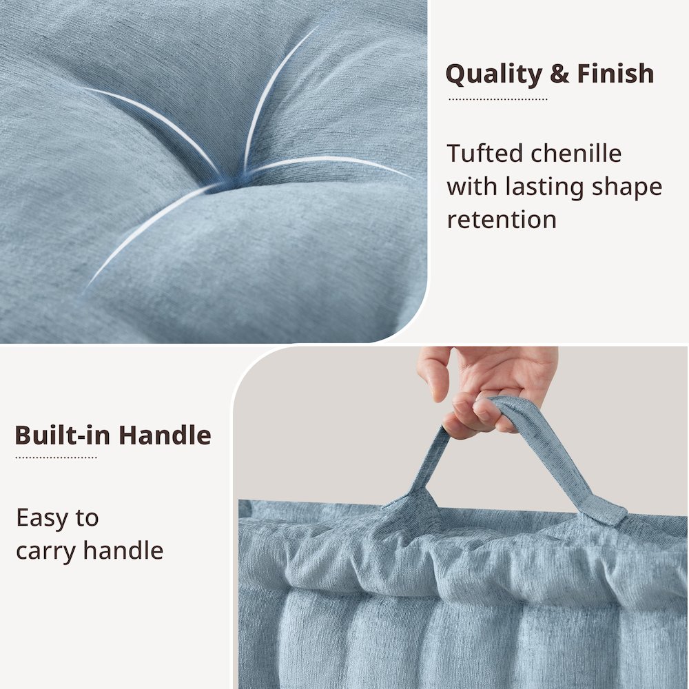 Poly Chenille Square Floor Pillow Cushion. Picture 5