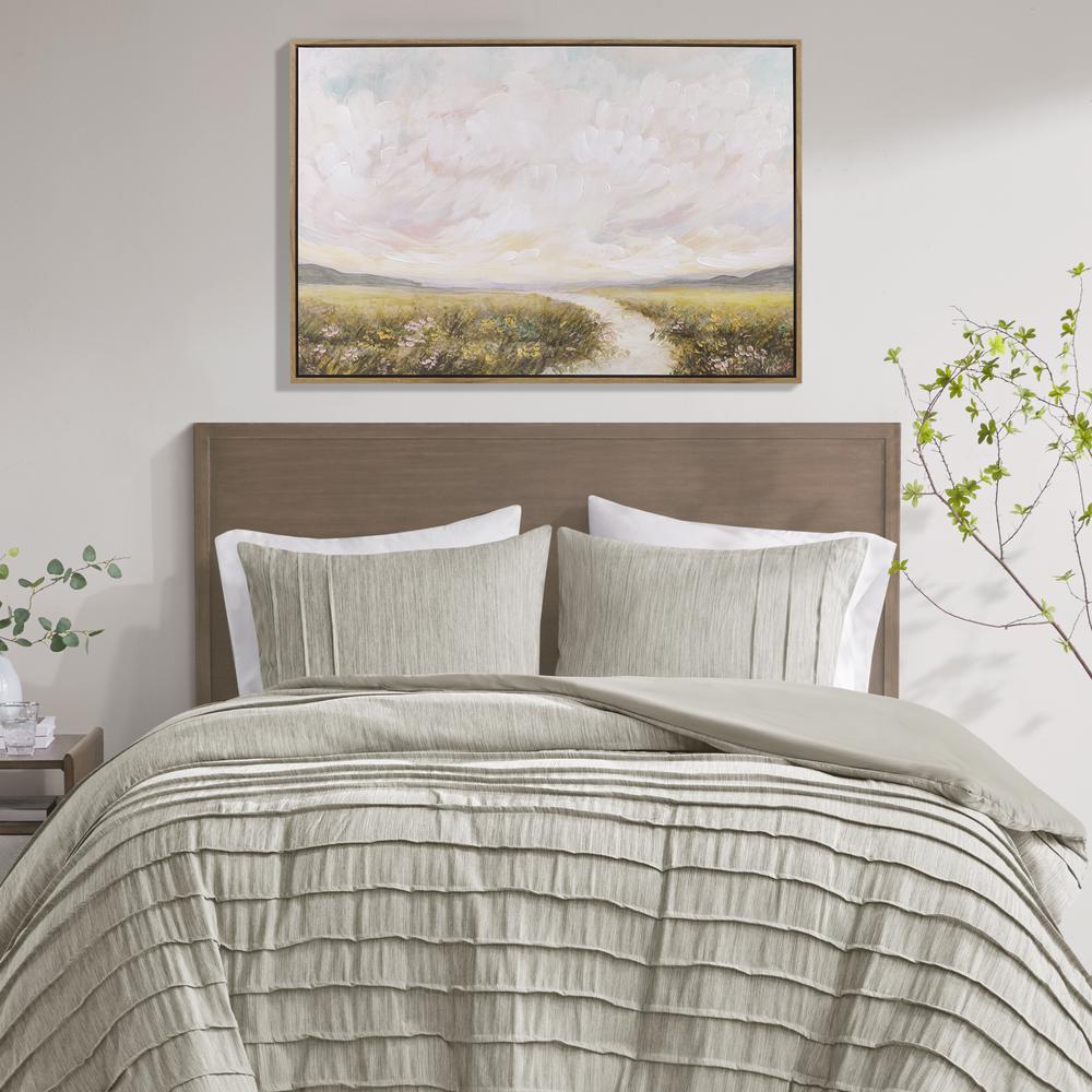 Hand Embellished Framed Canvas Abstract Landscape Wall Art. Picture 3