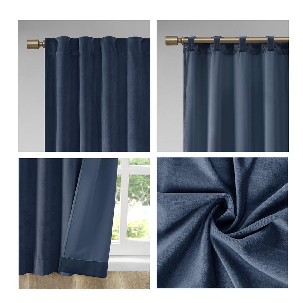 Metallic Printed Poly Velvet Rod Pocket/Back Tab Window Panel Pair. Picture 1