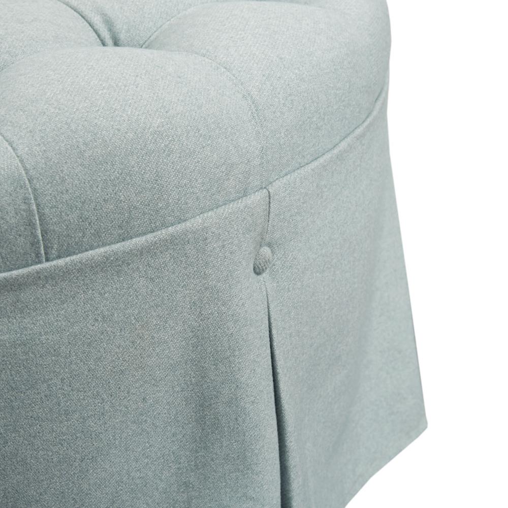 Skirted Tufted 32" Round Ottoman. Picture 3