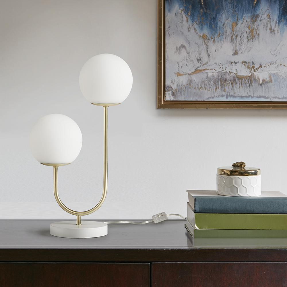 Metal 2-Light Globe Table Lamp. Picture 4