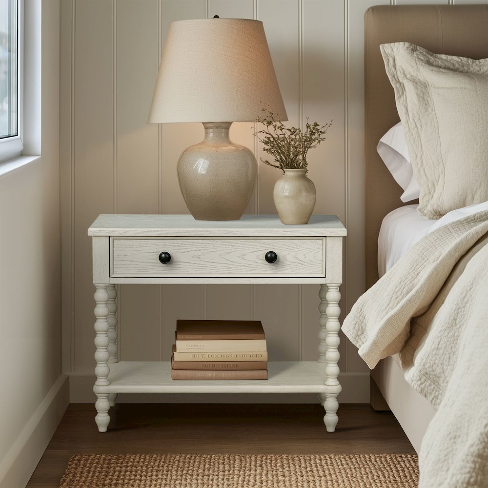 Beckett Large Nightstand, Antique Cream color. Picture 2