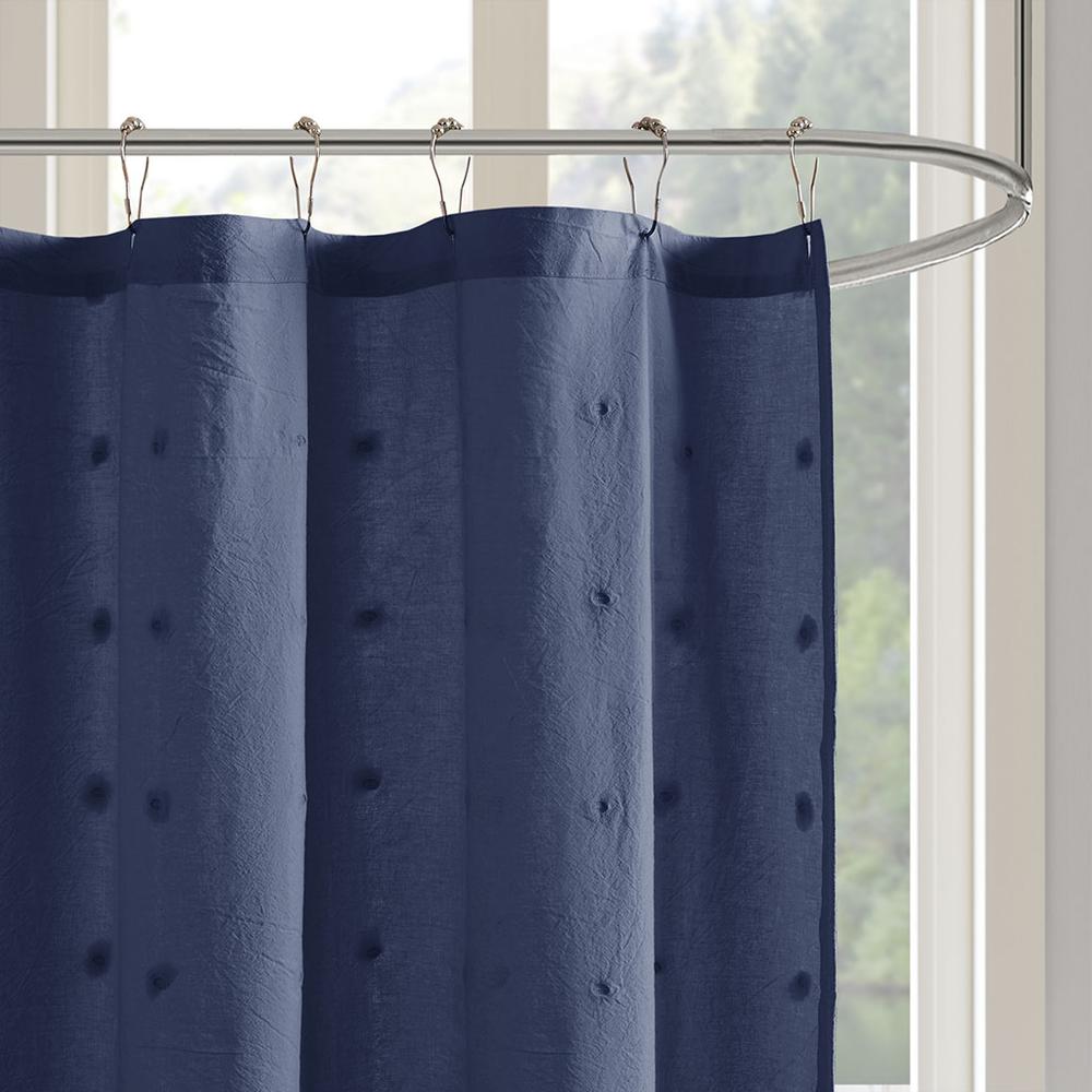 Cotton Jacquard Pom Pom Shower Curtain. Picture 5