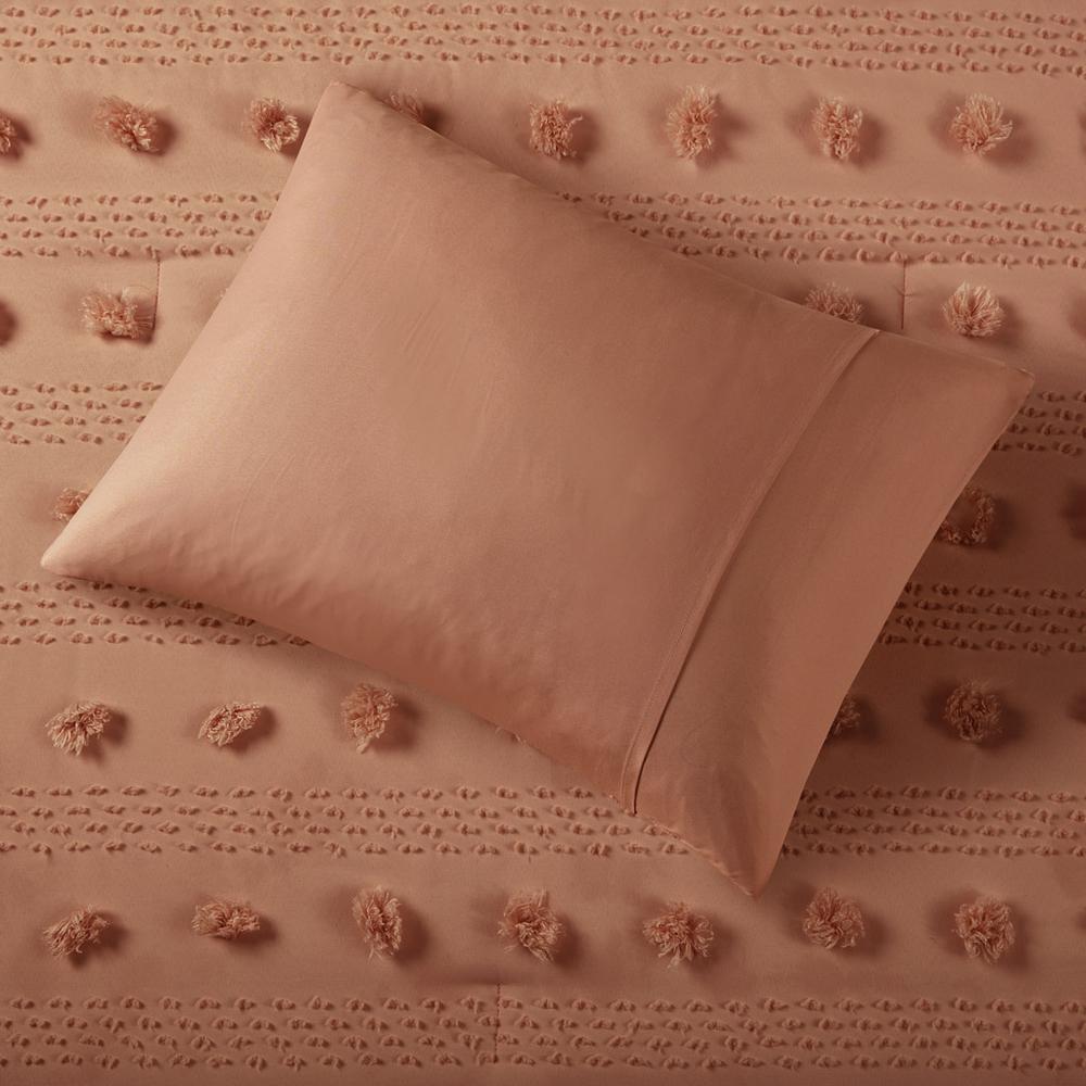 Lucy Clip Jacquard Comforter Set, Rust color. Picture 4
