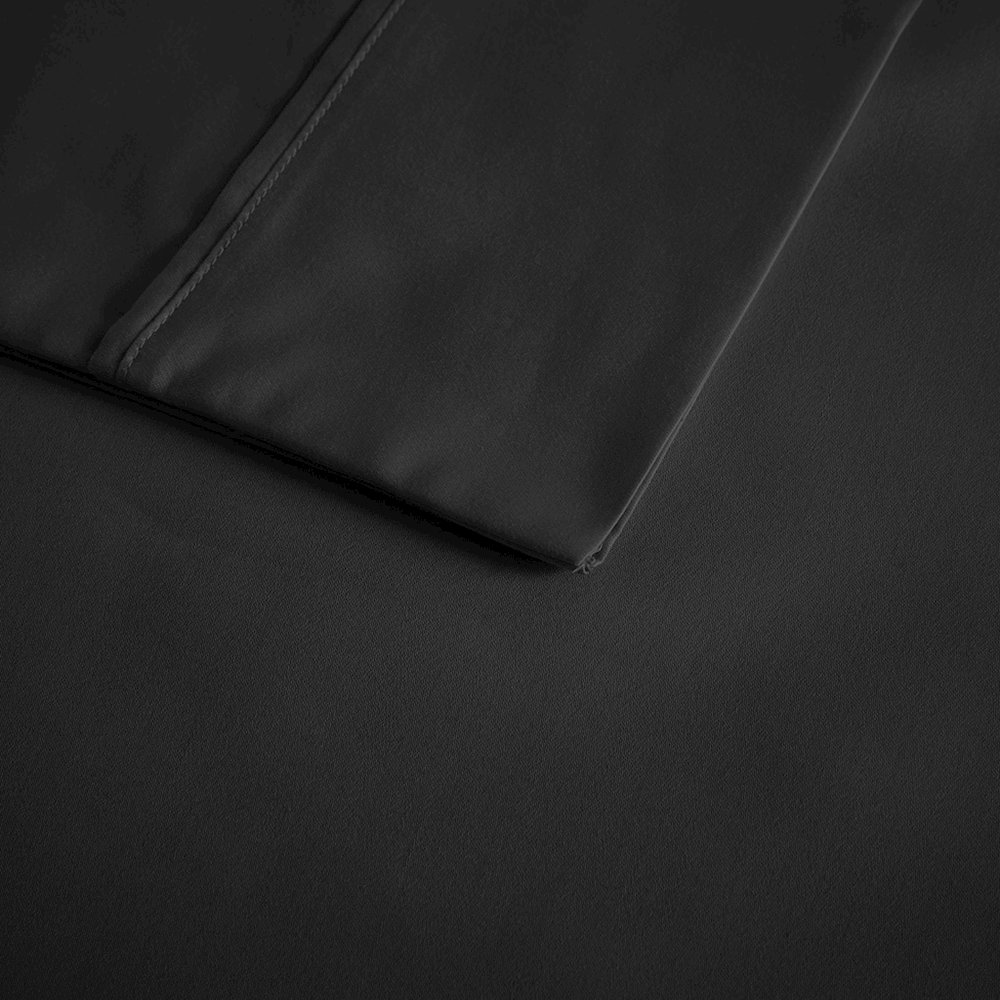 600 Thread Count Cooling Cotton Blend 4 PC Sheet Set, Black color. Picture 4