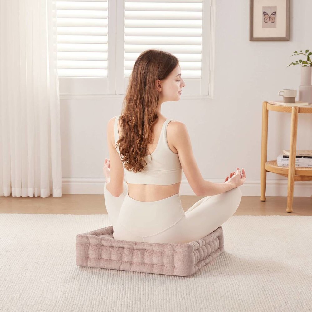 Azza Poly Chenille Square Floor Pillow Cushion Compress Pack. Picture 5