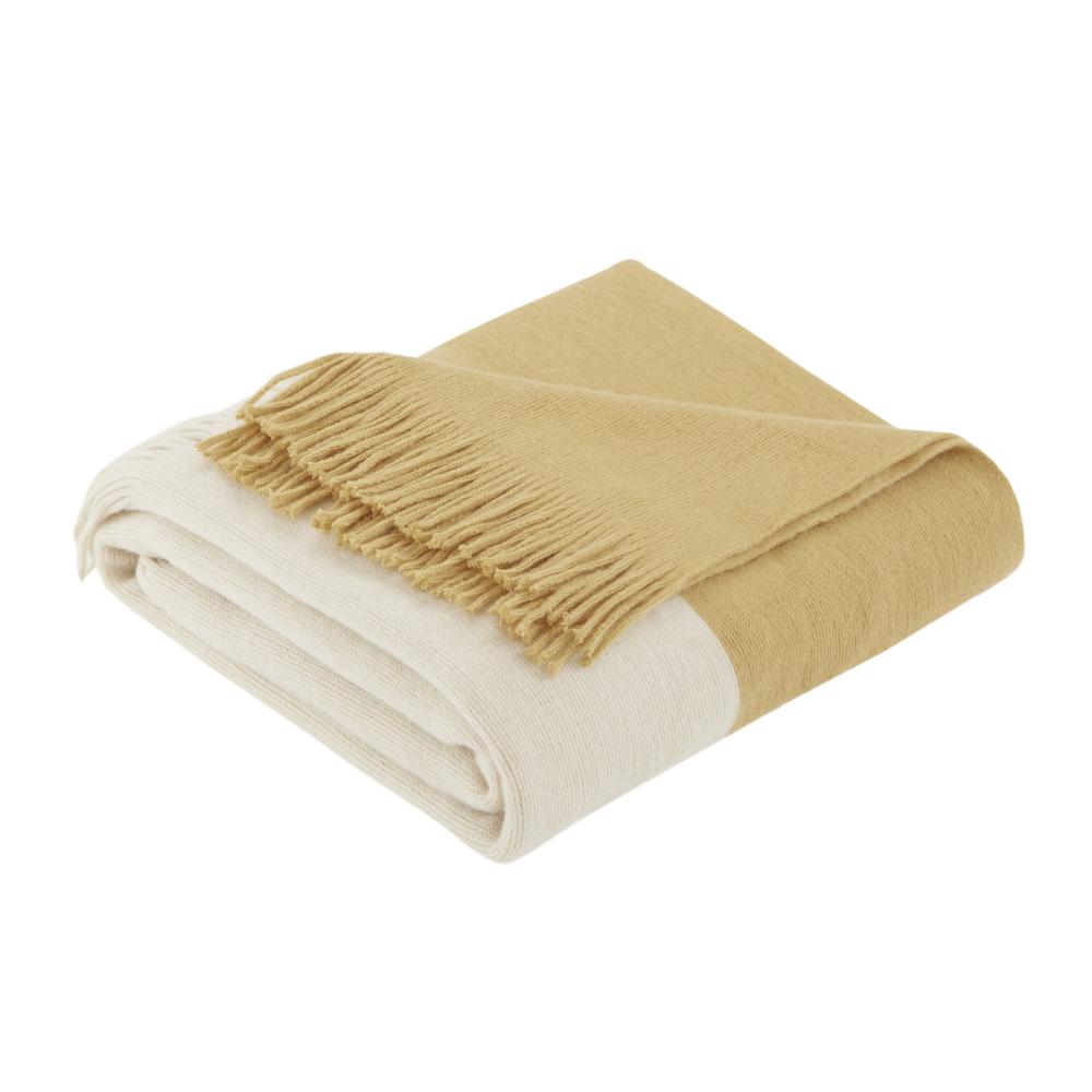 Color Block Faux Cashmere Throw. Picture 1
