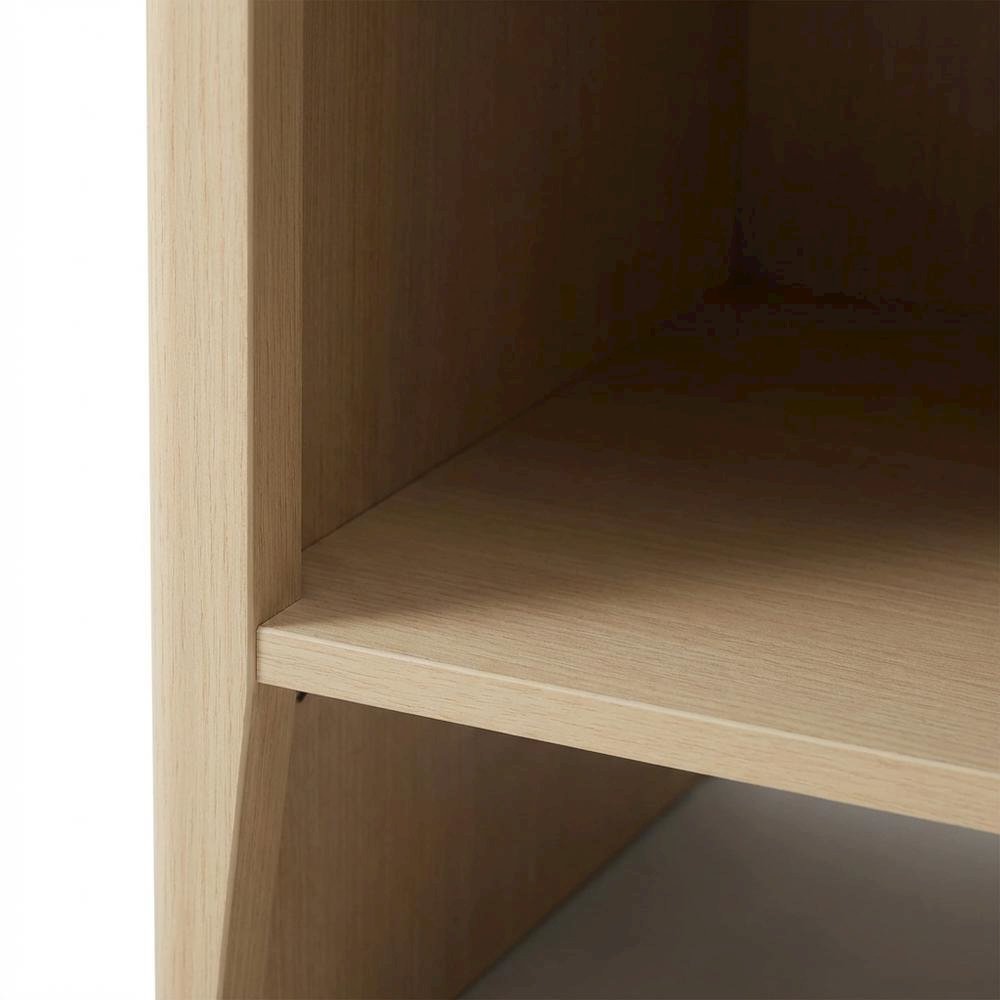 Rattan Accent Side Table with Drawer Storage and Open Shelf. Picture 5
