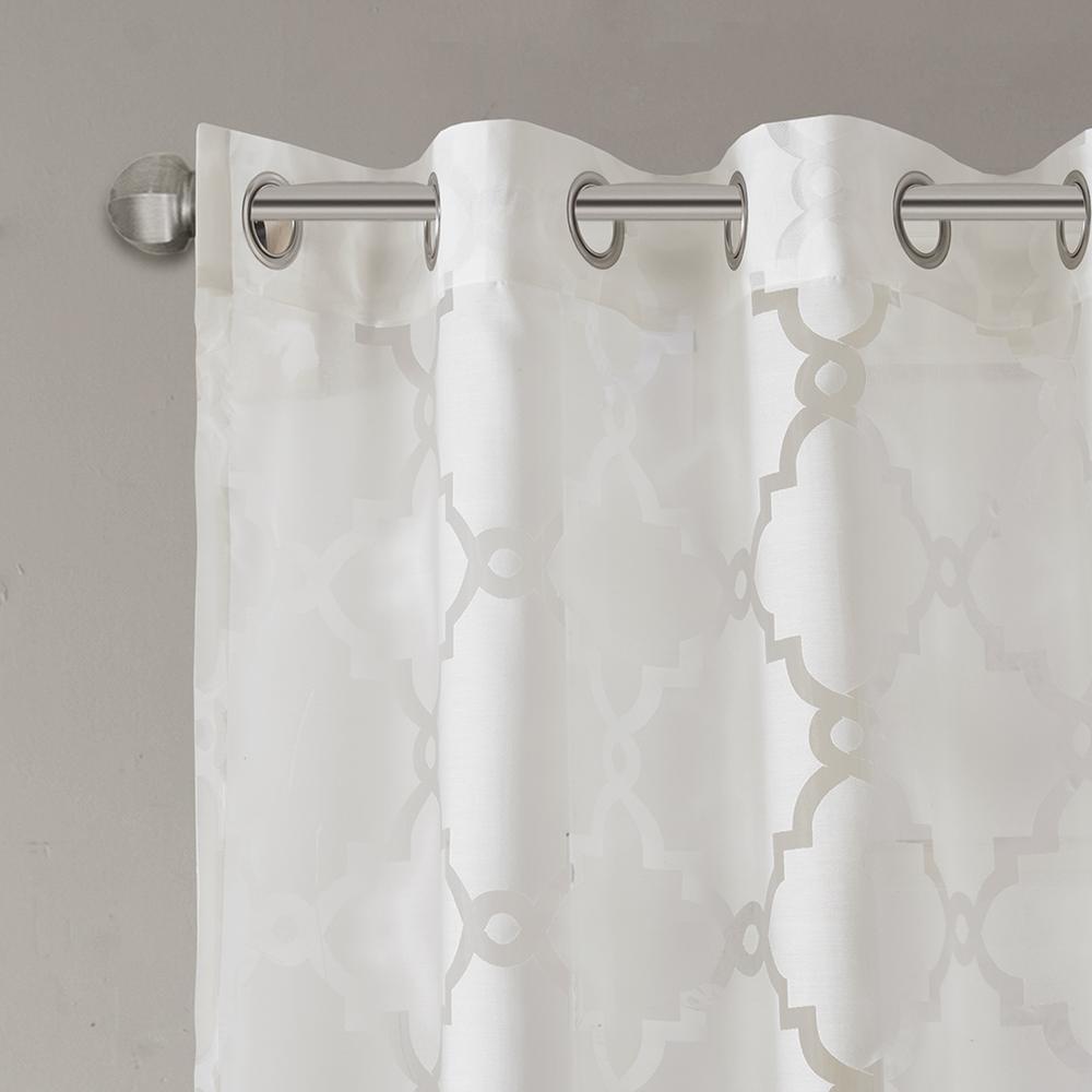Fretwork Burnout Sheer Curtain Panel. Picture 2