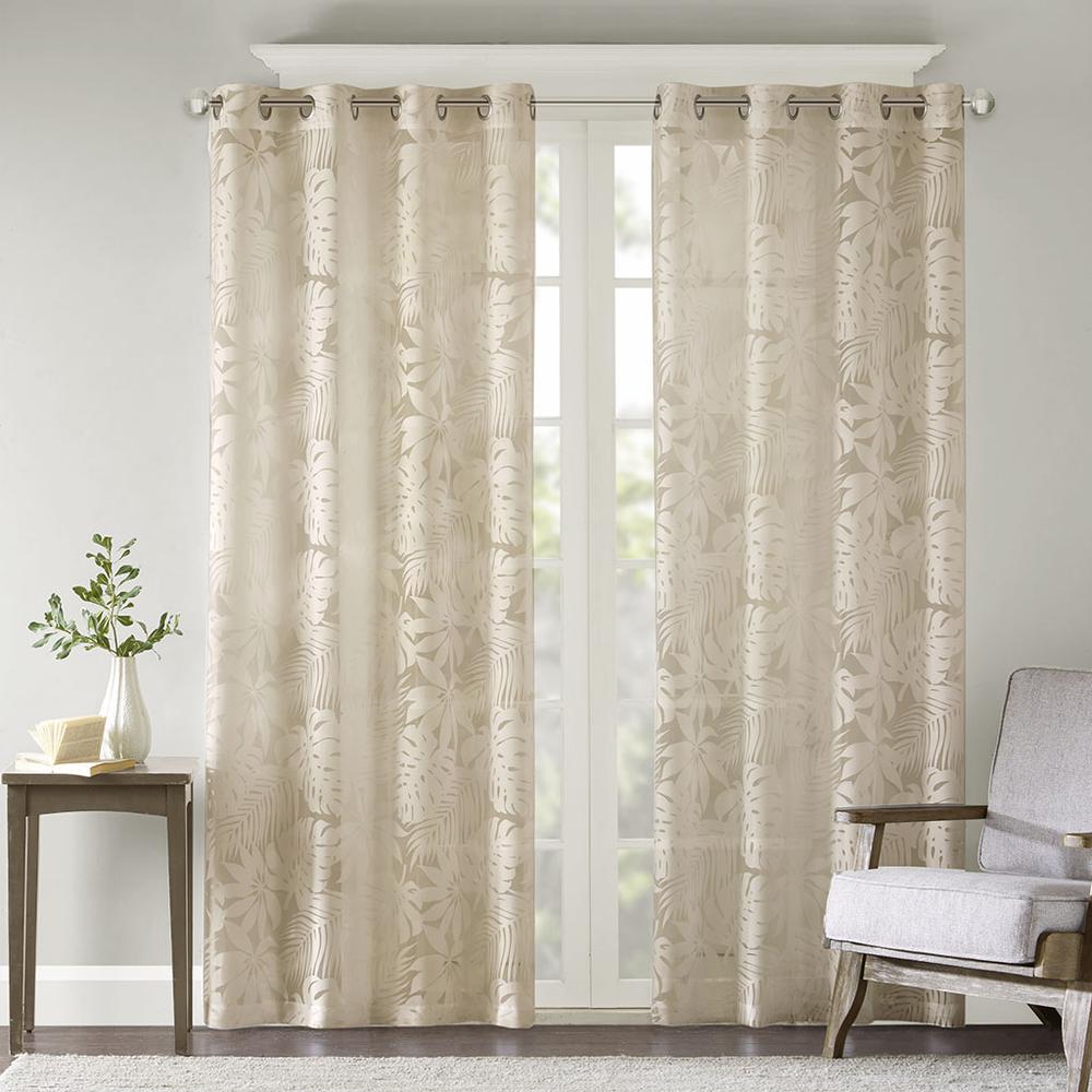 Palm Leaf Burnout Window Sheer. Picture 4