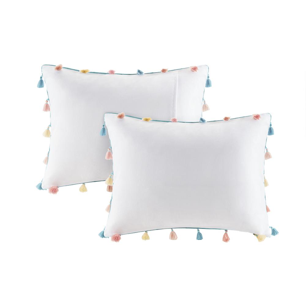 Tassel Comforter Set with Heart Shaped Throw Pillow. Picture 3