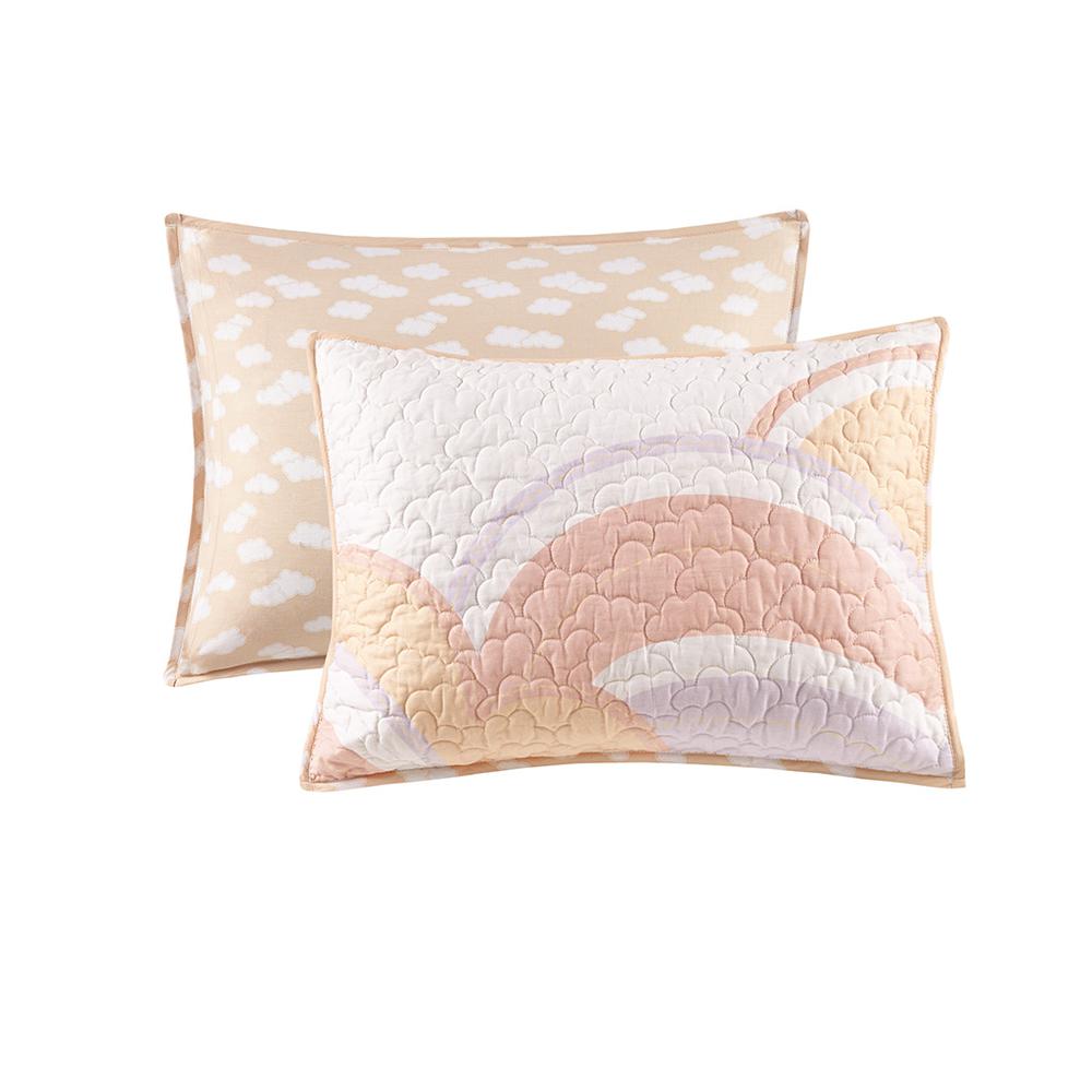 Reversible Sunshine Printed Cotton Quilt Set with Throw Pillow. Picture 3