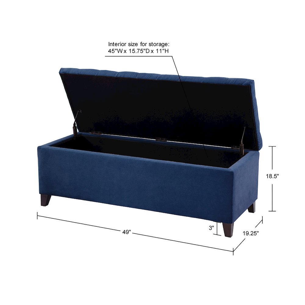 Tufted Top Soft Close Storage Bench. Picture 2