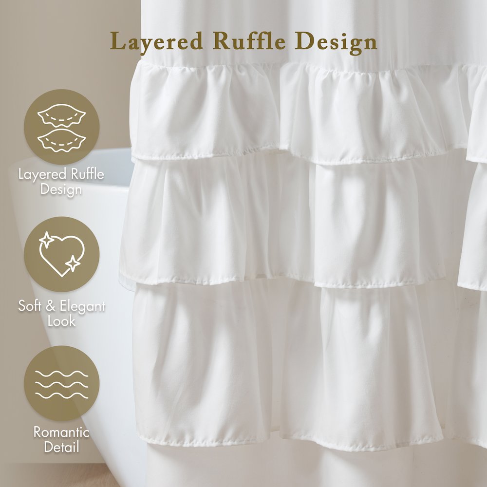 Grace Ruffled Shower Curtain. Picture 5