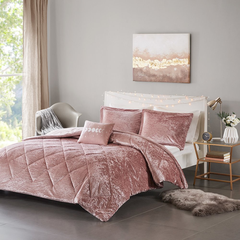 Velvet Duvet Cover Set with Throw Pillow. Picture 1