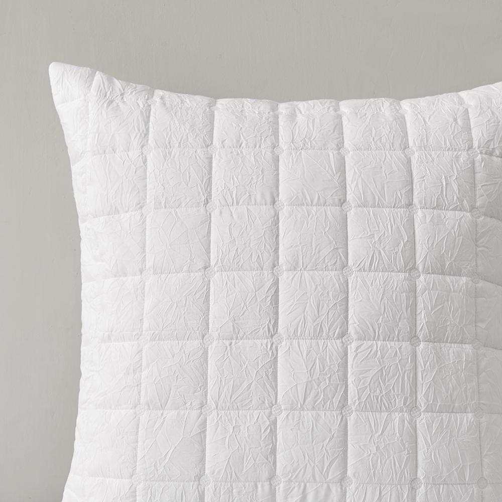 Cocoon Quilt Top Euro Sham, White color. Picture 2