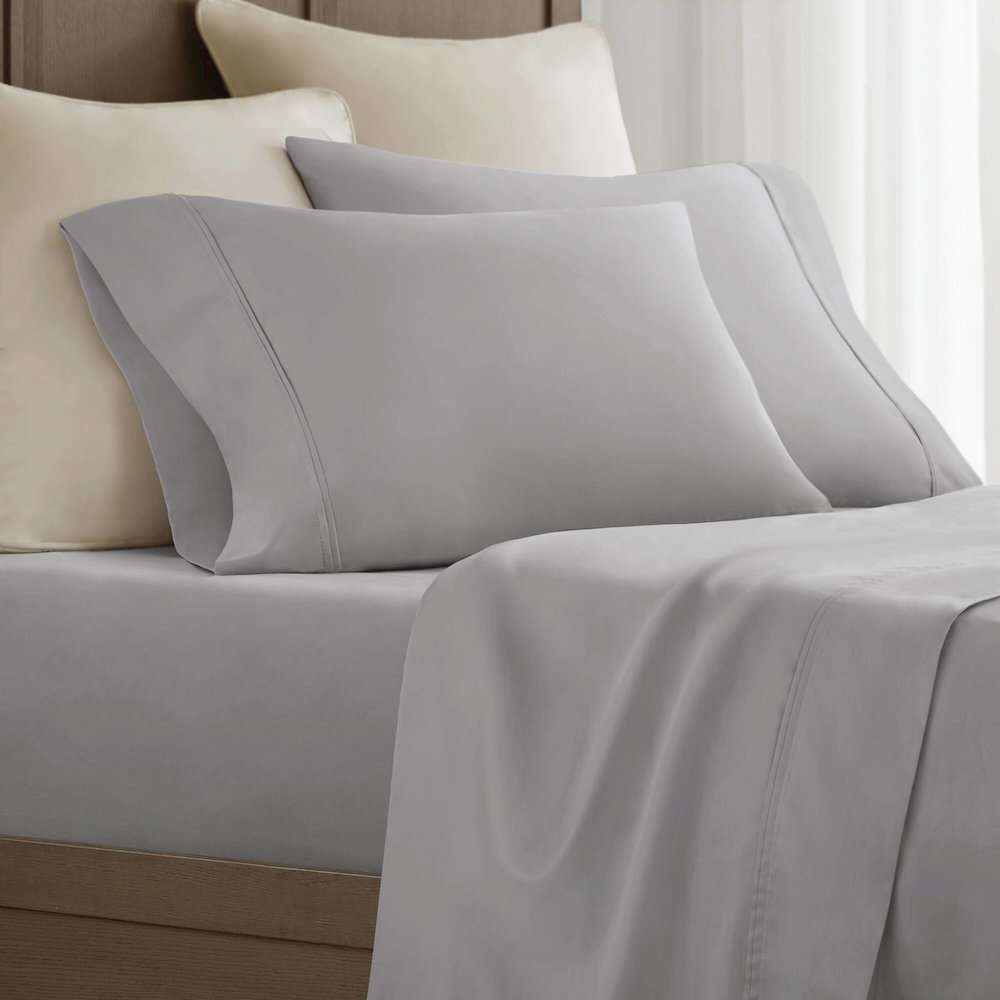 Sateen Pillowcase Set, Grey color. Picture 2