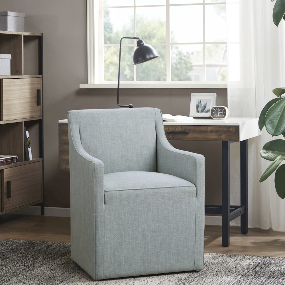 Skirted Dining Arm Chair with Casters. Picture 5
