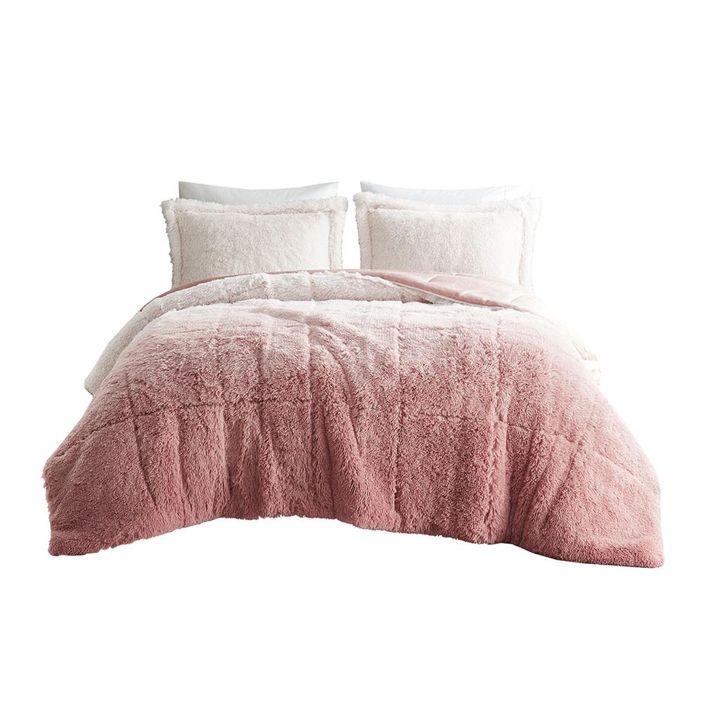 Ombre Shaggy Long Fur Comforter Mini Set. Picture 2