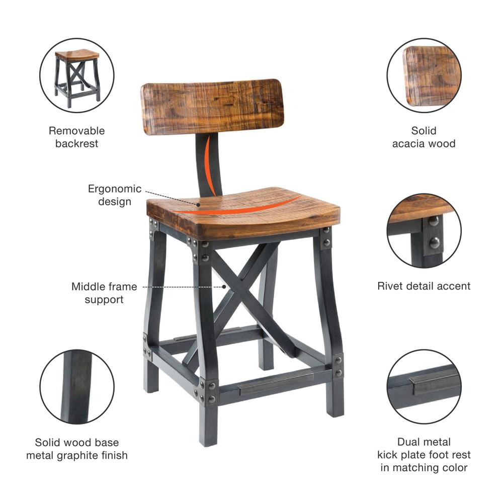Counter Stool with Back. Picture 2