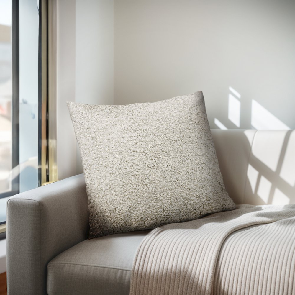 Solid Boucle Square Pillow. Picture 2