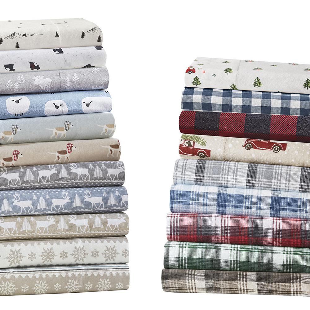 Flannel Sheet Set, Brown Plaid color. Picture 3