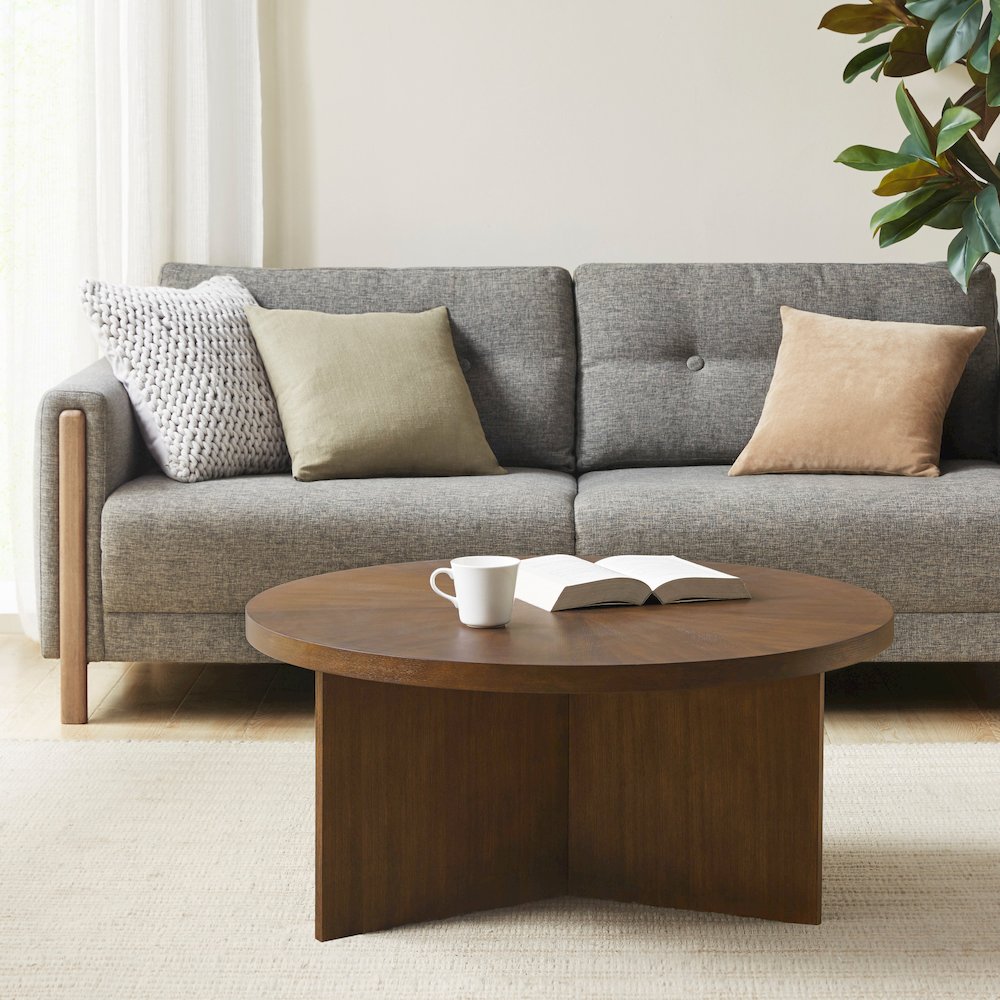 Sadie Round Coffee table, Brown color. Picture 2