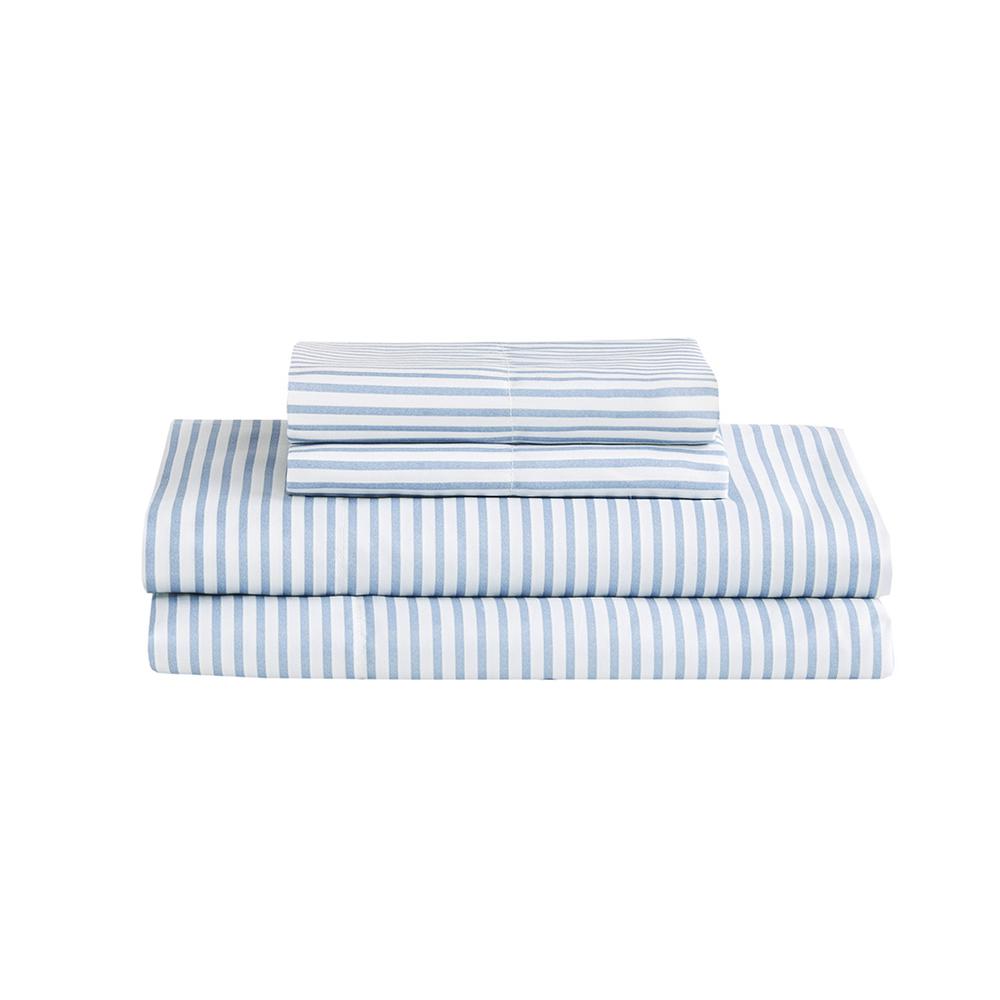 Jaxon Stripe Comforter Set with Bed Sheets, Blue/Grey color. Picture 2