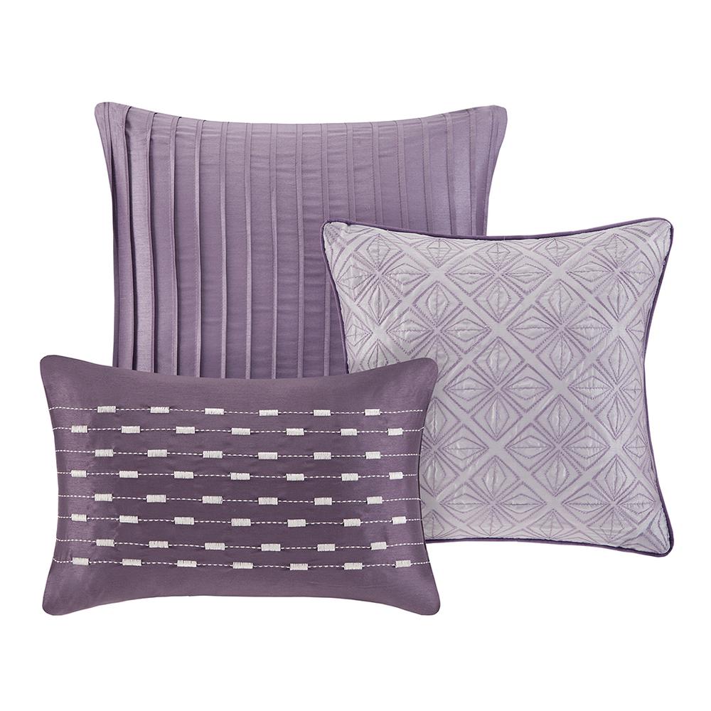 Biloxi 7 Piece Jaquard Comforter Set, Purple color. Picture 1