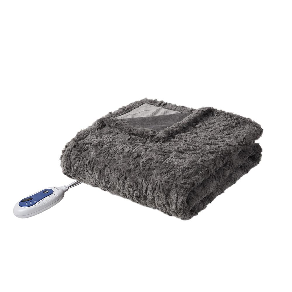 Oversized Faux Fur Heated Throw. Picture 5