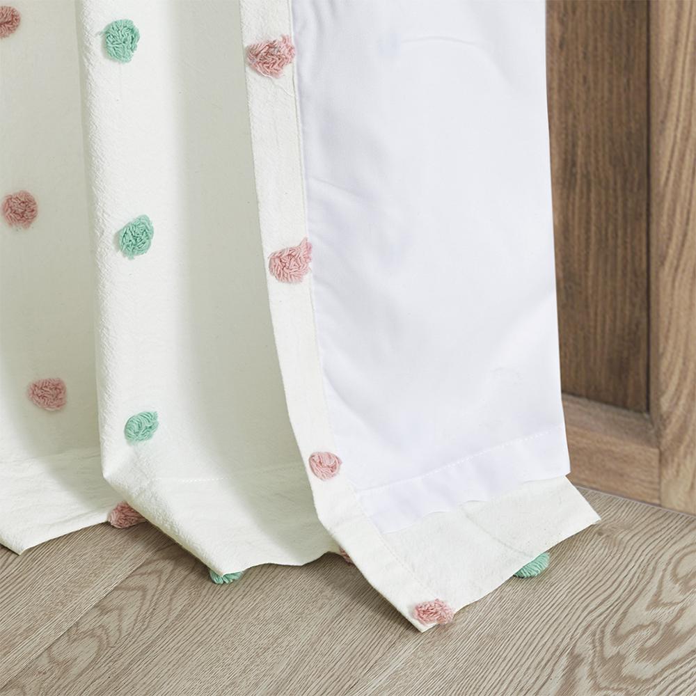 Cotton Jacquard Pom Pom Curtain Panel. Picture 2
