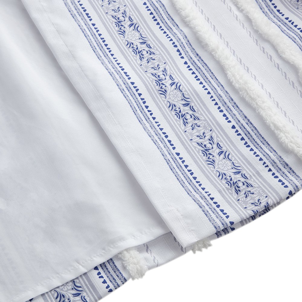 Poly Printed Curtain Panel with Tufted Stripe and Lining. Picture 5