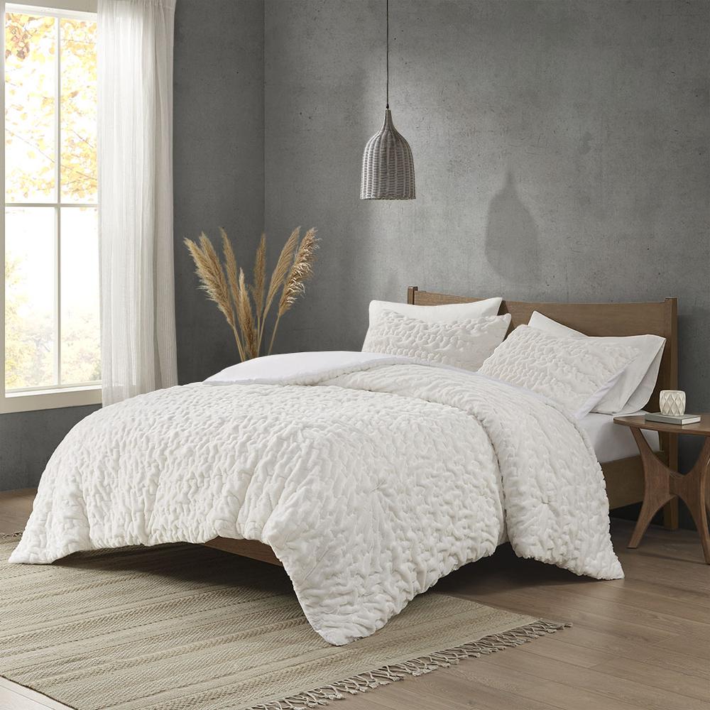 Ruched Fur Down Alternative Comforter Set. Picture 4