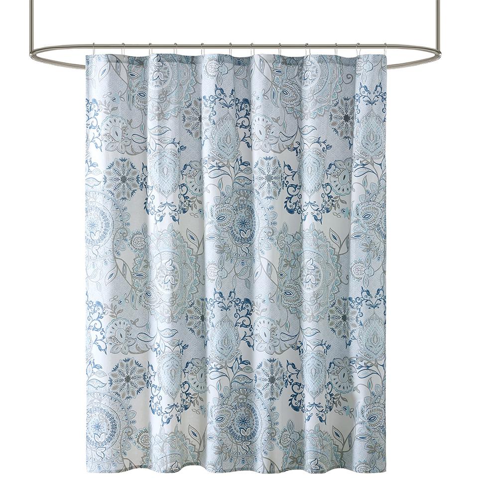 Printed Cotton Shower Curtain. Picture 1