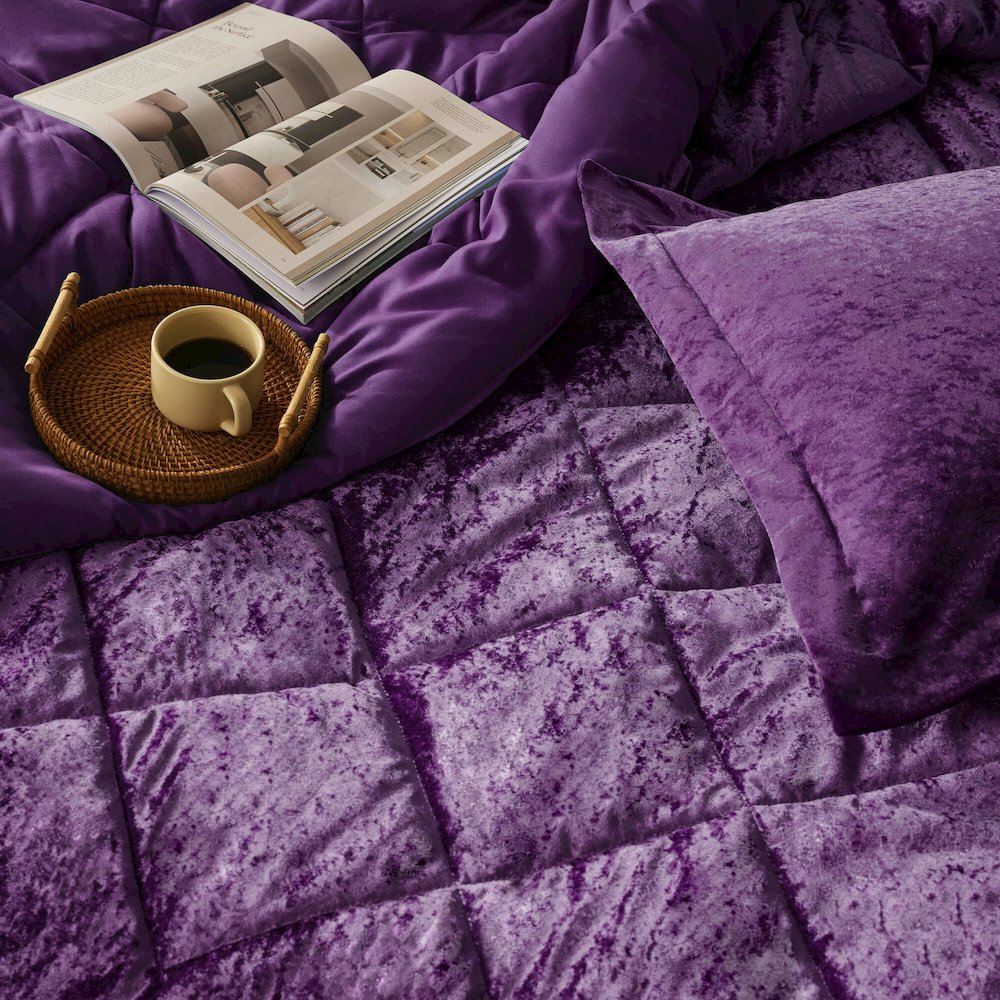 Velvet Comforter Set with Throw Pillow. Picture 4