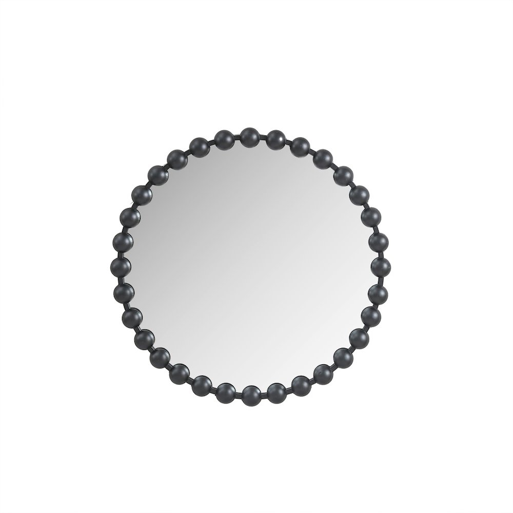 Beaded Round Wall Mirror 27"D. Picture 1
