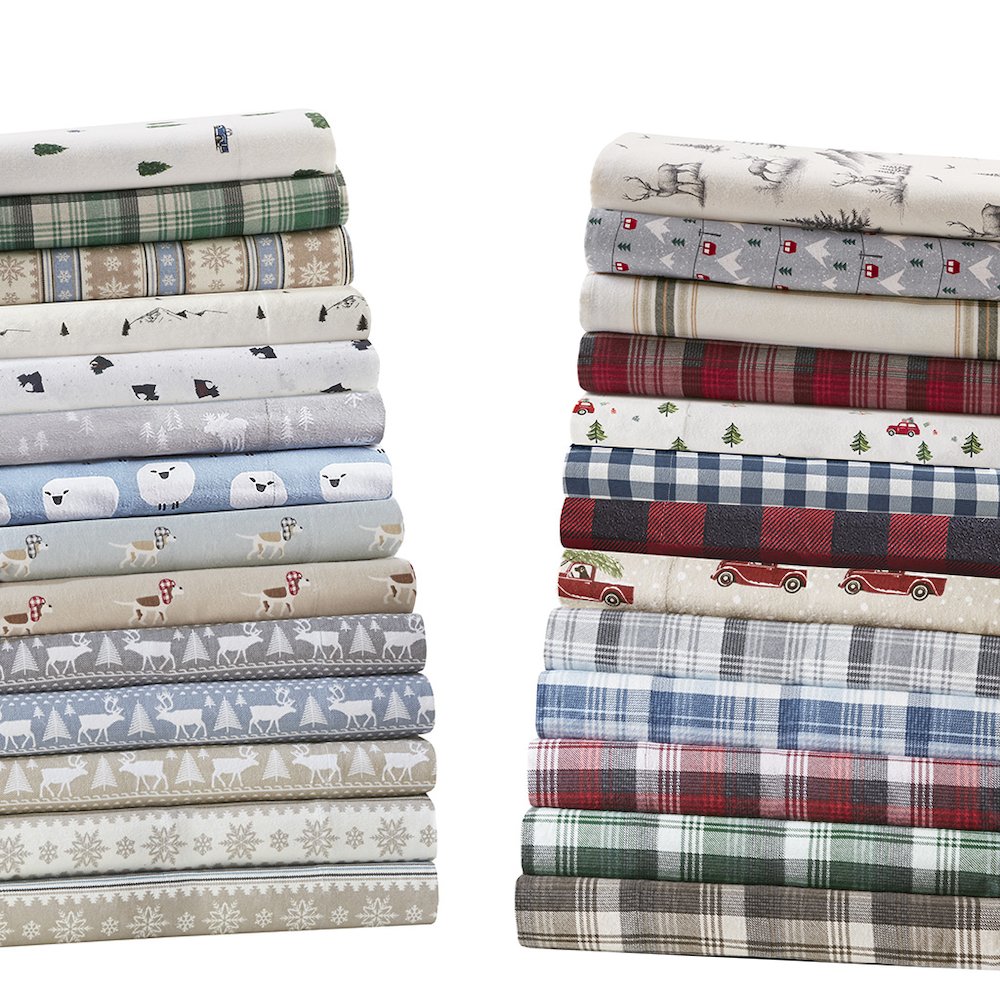 Cotton Flannel Sheet Set in Grey Ski Jump. Picture 2