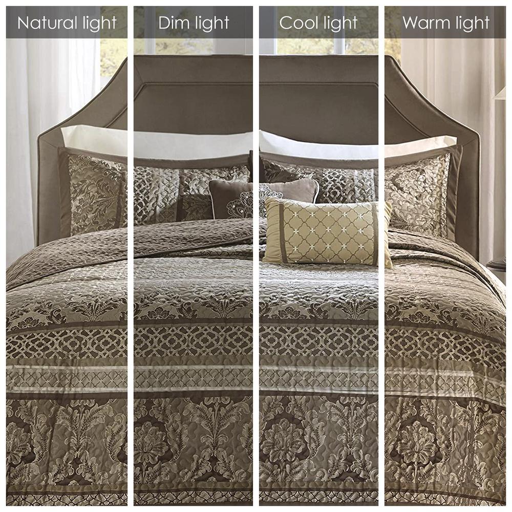 5 Piece Reversible Jacquard Bedspread Set. Picture 5