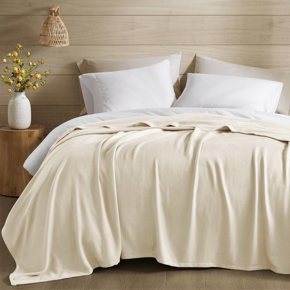 Bamboo Cotton Rayon from Bamboo Cotton Blanket, Ivory color. Picture 2