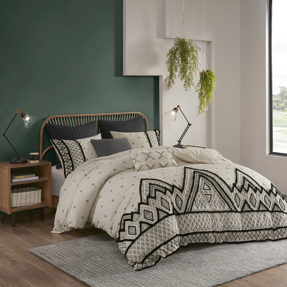 3 Piece Flax and Cotton Blended Duvet Cover Set. Picture 4